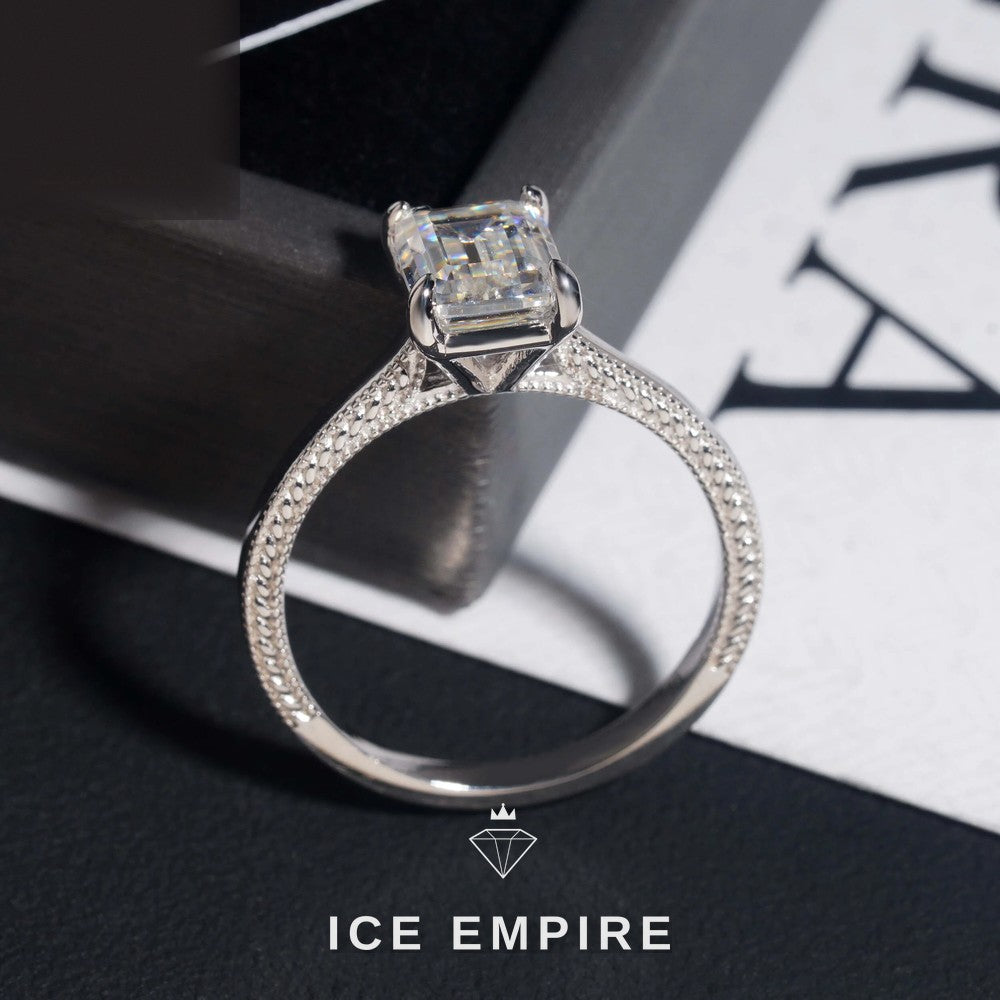 Iced Out 925 Silver Moissanite Wedding Band