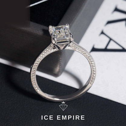 Iced Out 925 Silver Moissanite Wedding Band