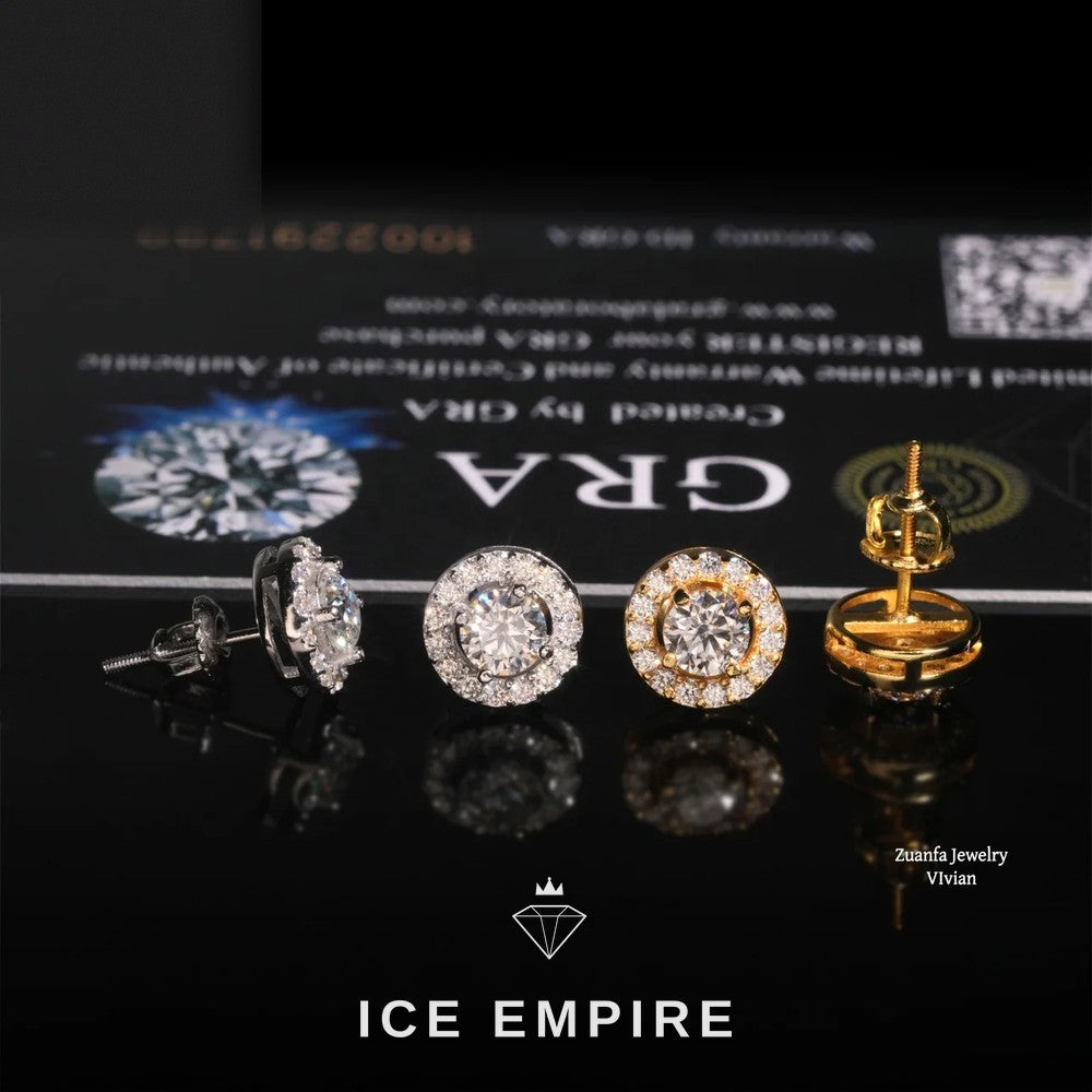 Iced Out 925 Silver Moissanite Earrings