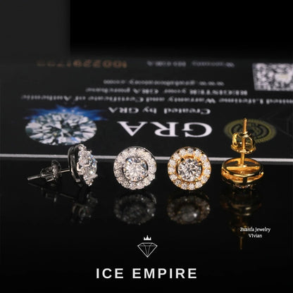 Iced Out 925 Silver Moissanite Earrings