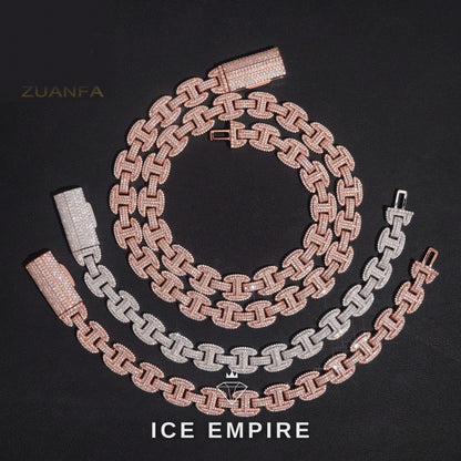 Iced Out Rose Gold Plated Moissanite Cuban Chain