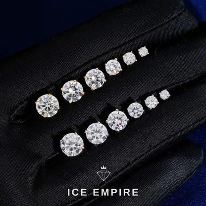 Iced Out Gold Plated Moissanite Stud Earrings