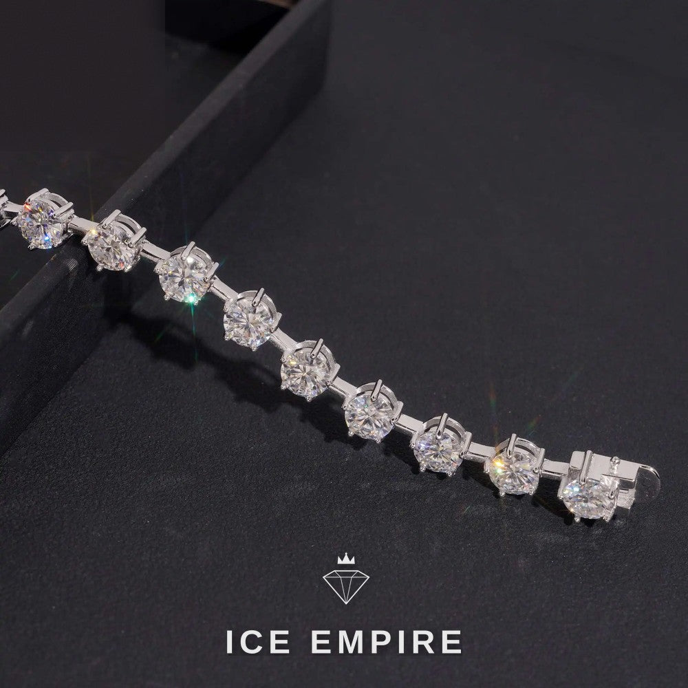 Iced Out 925 Silver Moissanite Tennis Bracelet