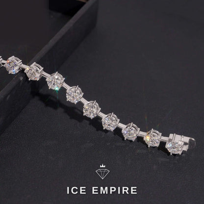 Iced Out 925 Silver Moissanite Tennis Bracelet