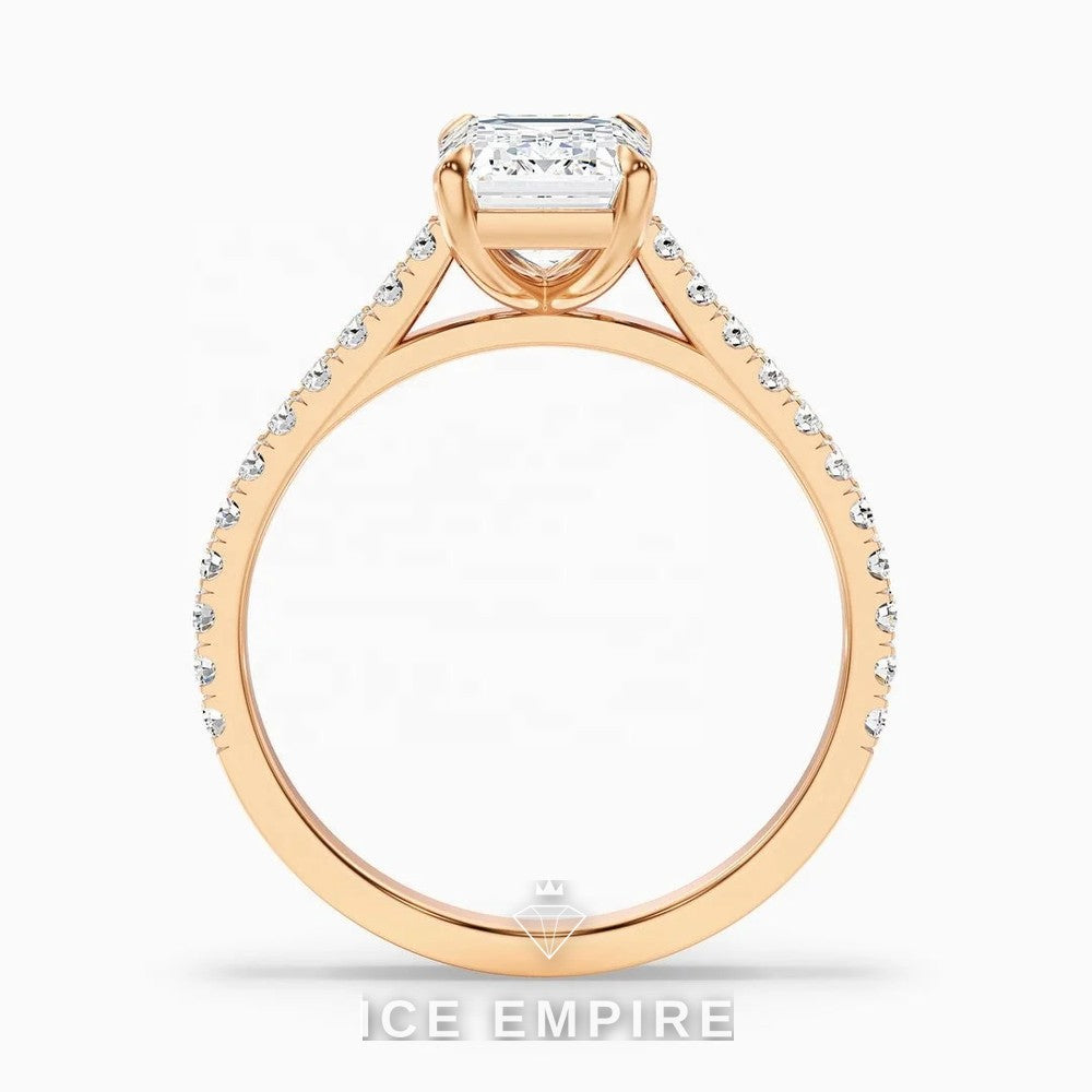Iced Out 14K Gold Lab Grown Diamond Engagement Ring