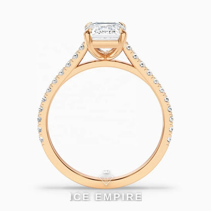 Iced Out 14K Gold Lab Grown Diamond Engagement Ring