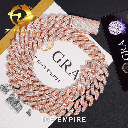 Iced Out Gold Plated Moissanite Cuban Chain
