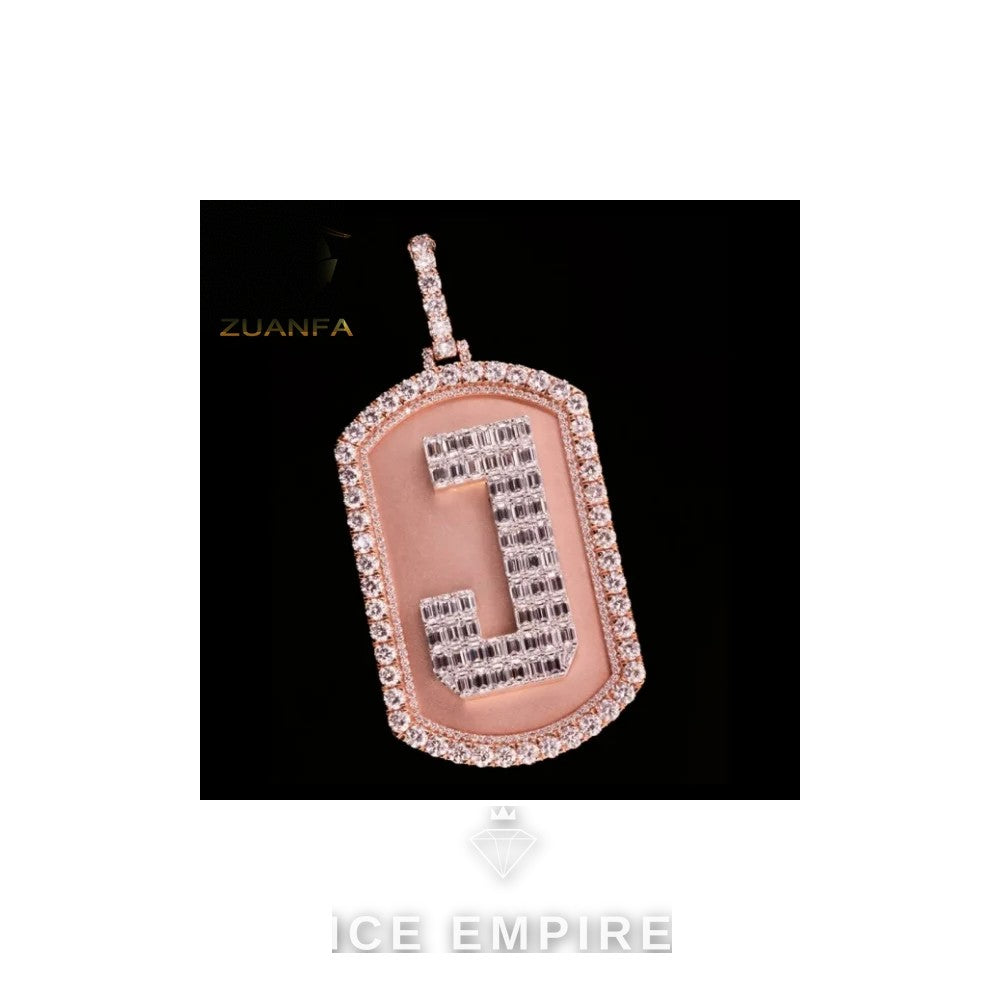 Iced Out Baguette Rose Gold Plated Pendant