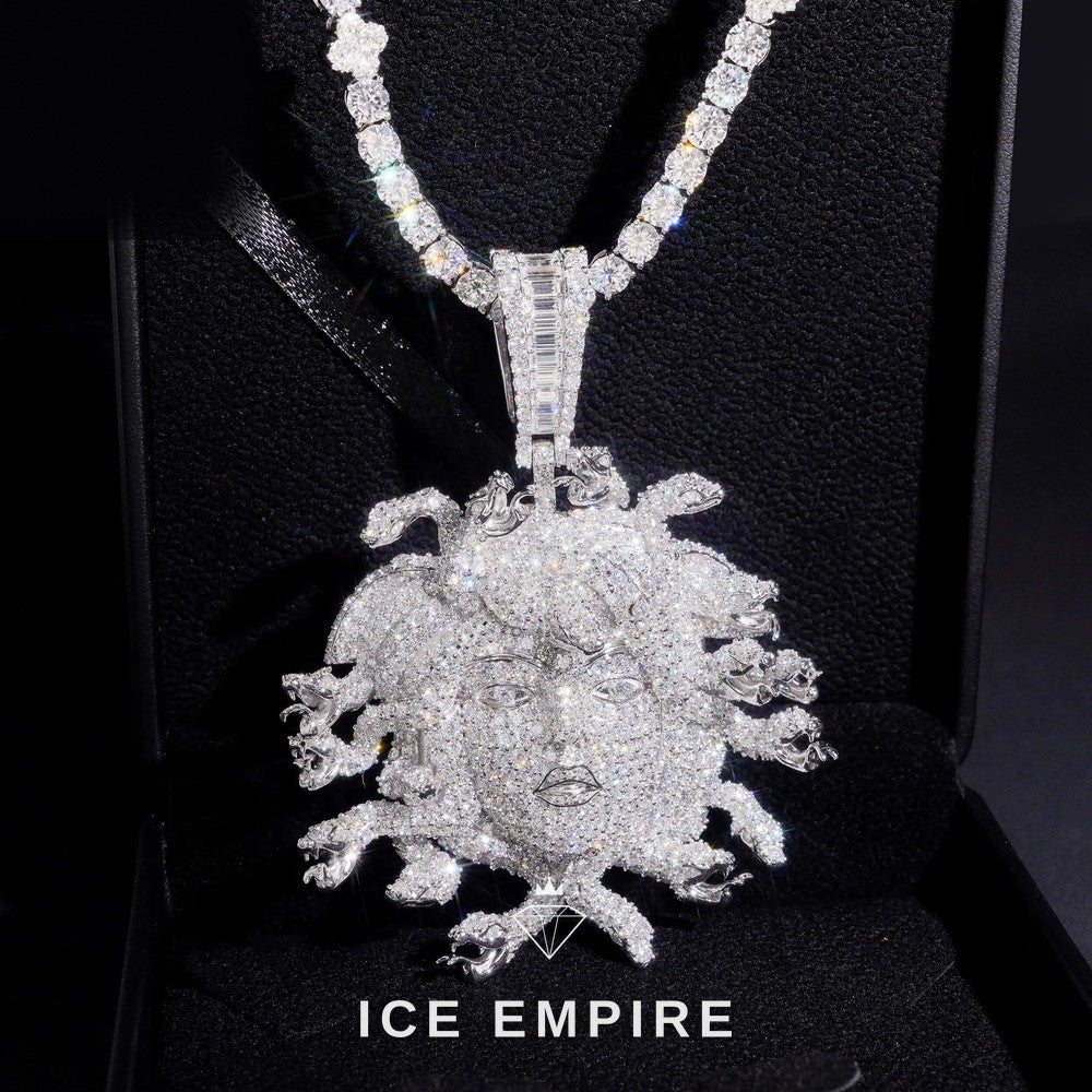 Iced Out Baguette 925 Silver Moissanite Pendant