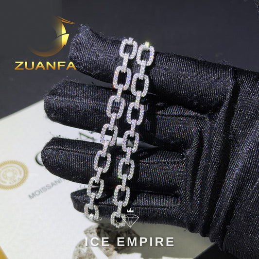 Iced Out 925 Silver Moissanite Cuban Chain