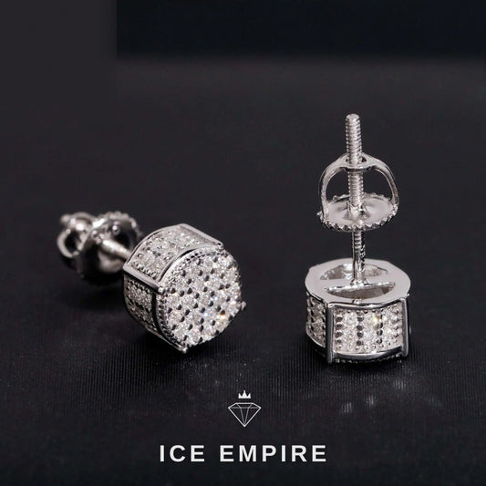 Iced Out 925 Silver Moissanite Stud Earrings