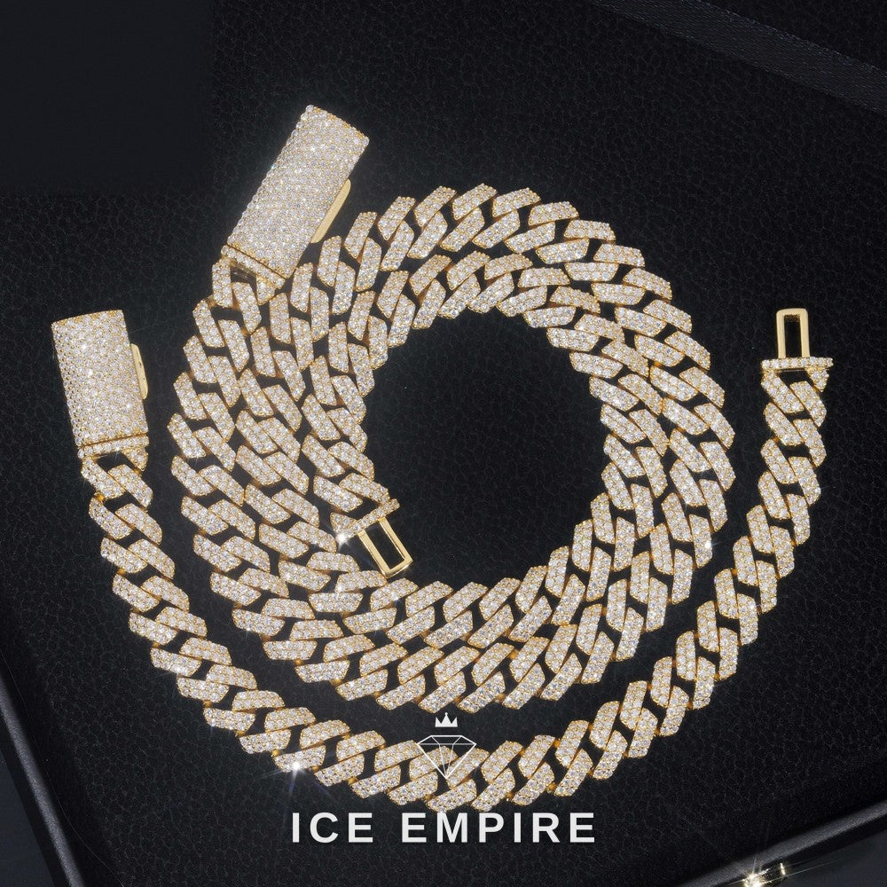 Iced Out Rose Gold Plated Moissanite Cuban Chain