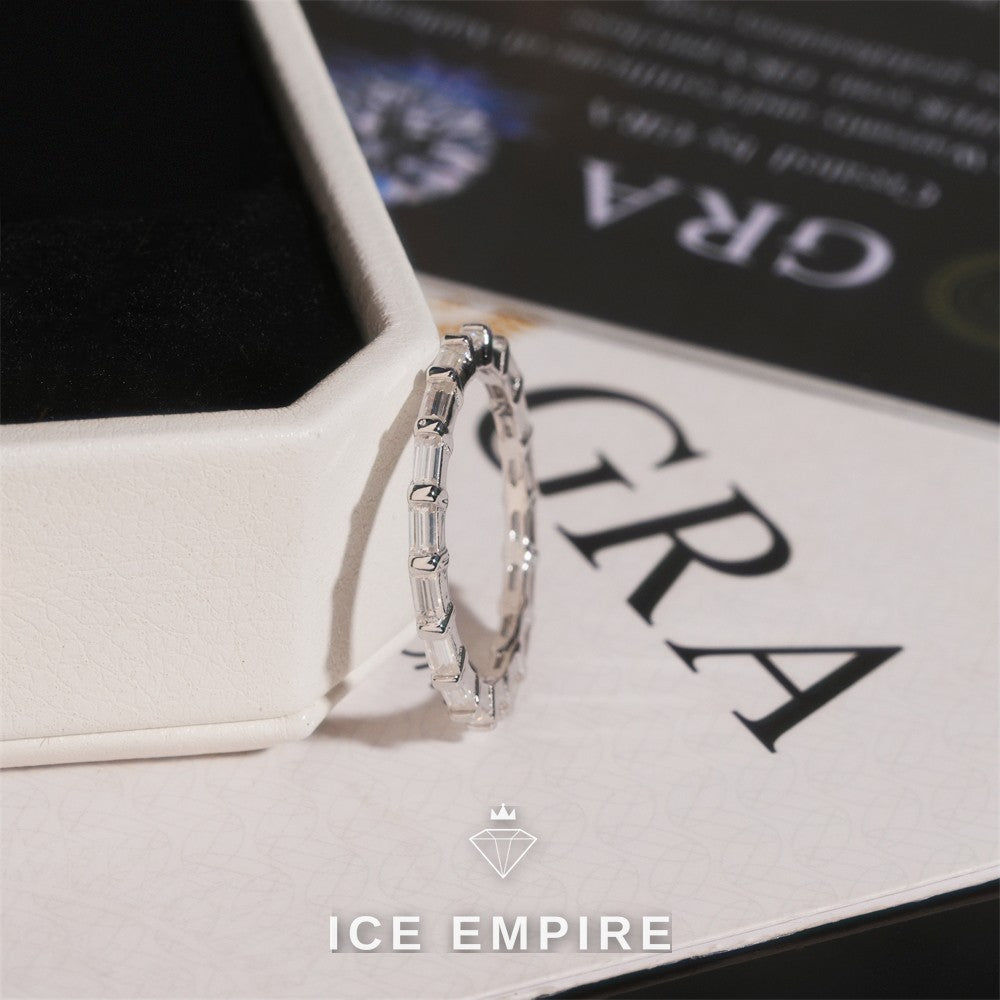 Iced Out Gold Plated Moissanite Wedding Band