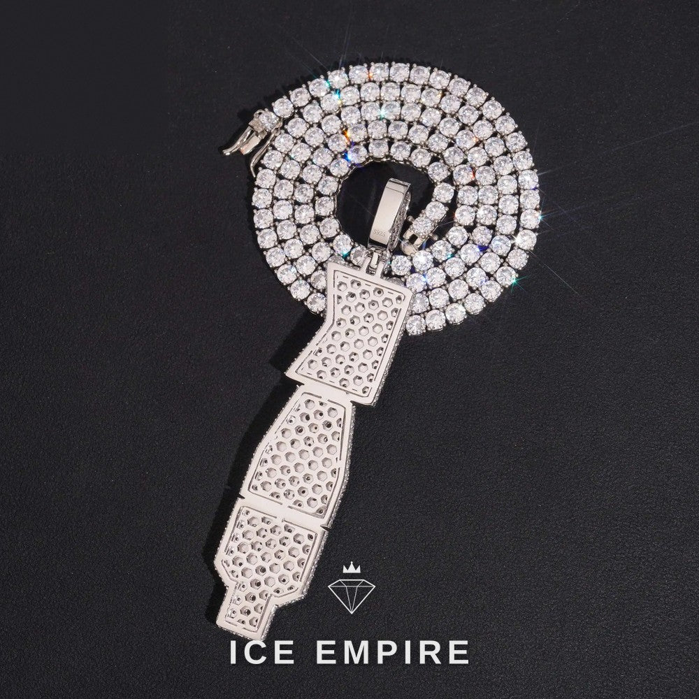 Iced Out Rose Gold Plated Moissanite Pendant