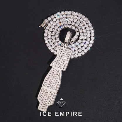 Iced Out Rose Gold Plated Moissanite Pendant