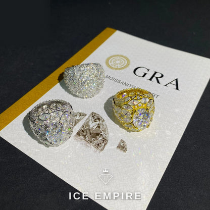Iced Out 925 Silver Moissanite Ring