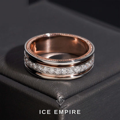 Iced Out Rose Gold Lab Grown Diamond Engagement Ring