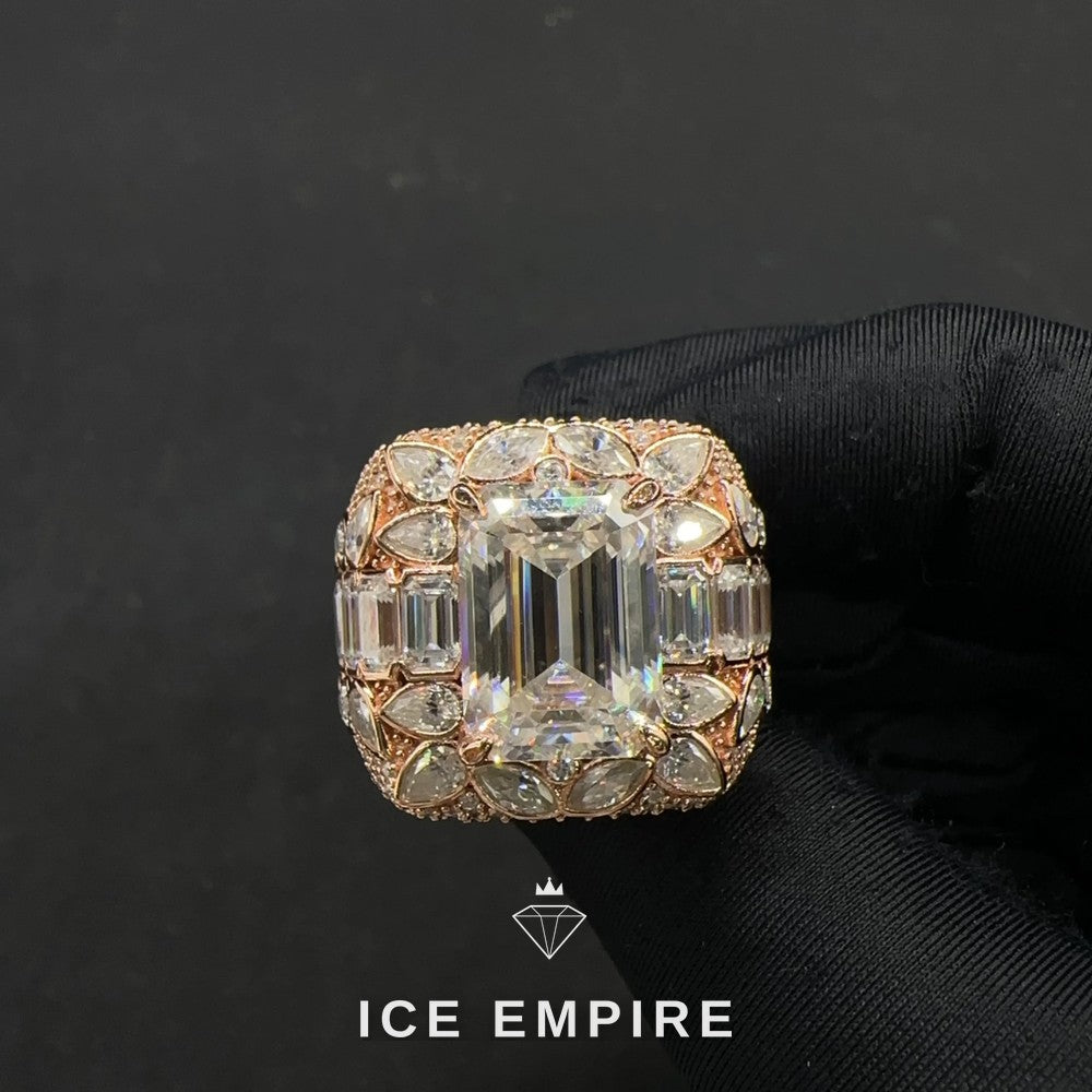 Iced Out 925 Silver Moissanite Ring