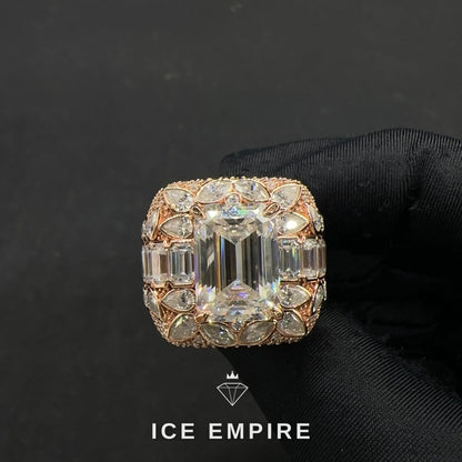 Iced Out 925 Silver Moissanite Ring