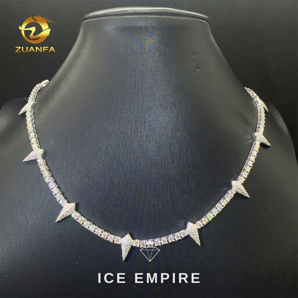 Iced Out Cluster Rose Gold Plated Moissanite Cuban Chain