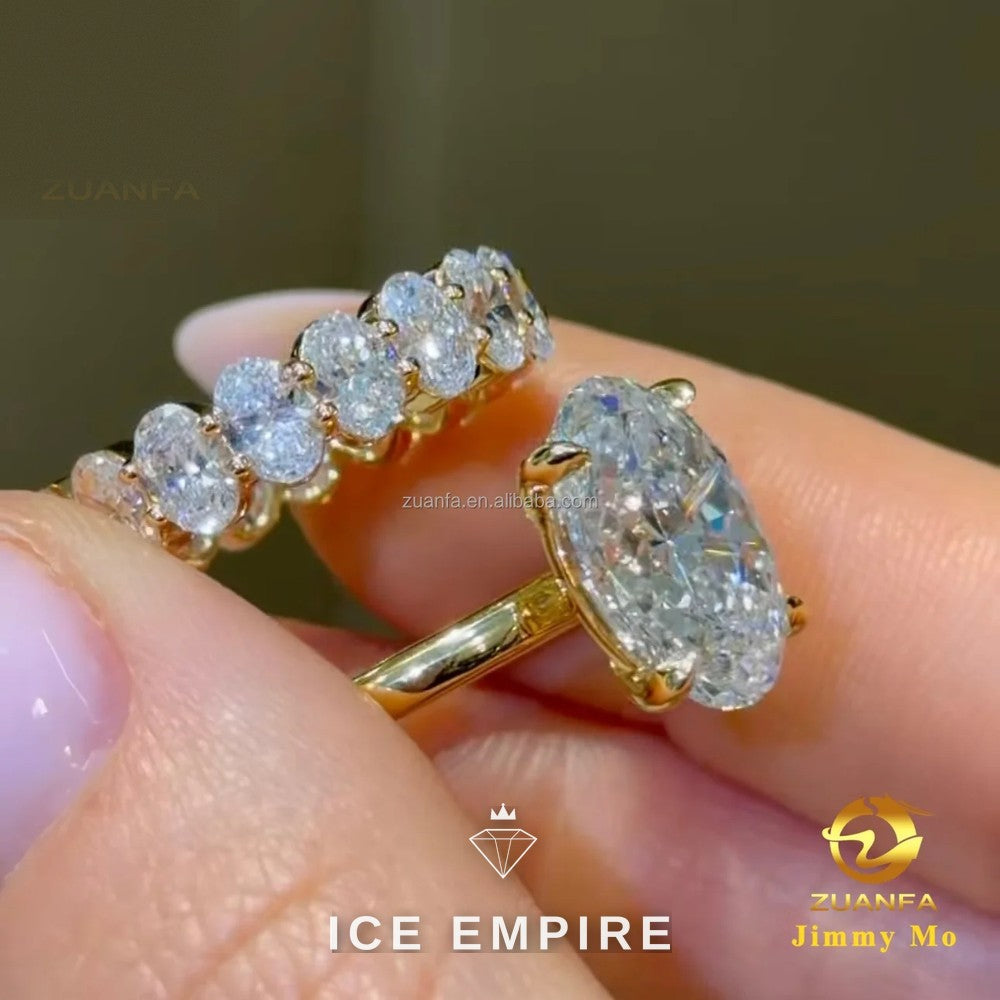 Iced Out 14K Gold Lab Grown Diamond Engagement Ring