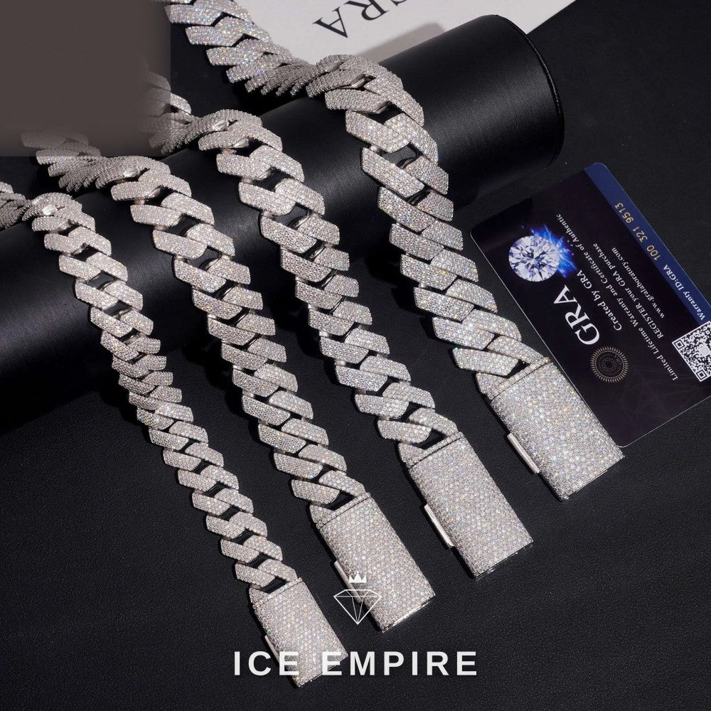 Iced Out Rose Gold Plated Moissanite Cuban Chain
