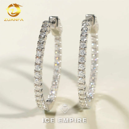 Iced Out Gold Plated Moissanite Hoop Earrings