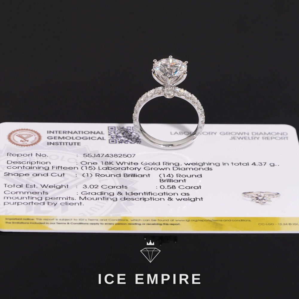 Iced Out 18K Gold Lab Grown Diamond Wedding Band