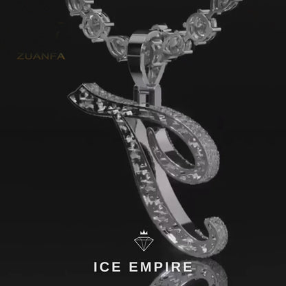 Iced Out Baguette 925 Silver Moissanite Pendant