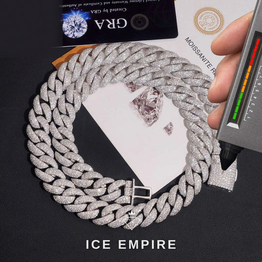 Iced Out Rose Gold Plated Moissanite Cuban Chain