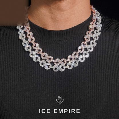 Iced Out Rose Gold Plated Moissanite Cuban Chain