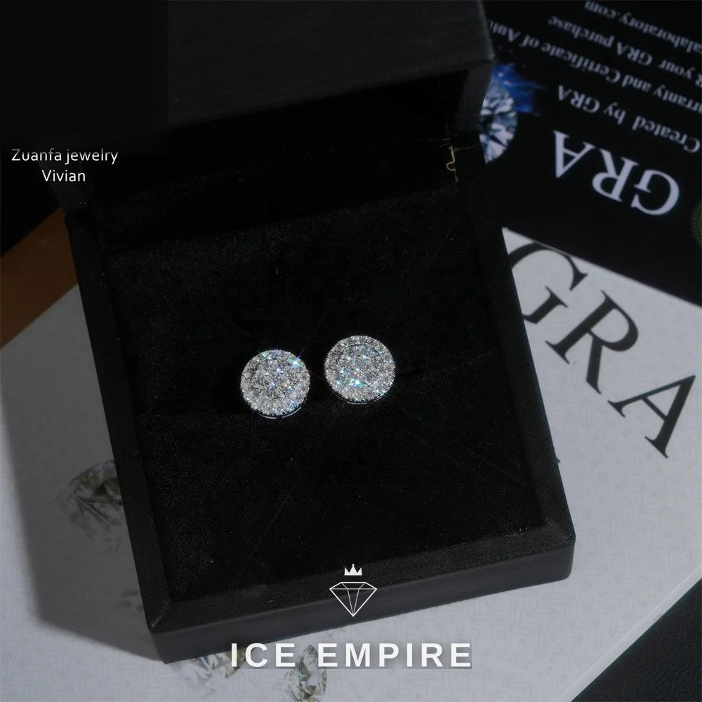 Iced Out Rose Gold Plated Moissanite Earrings