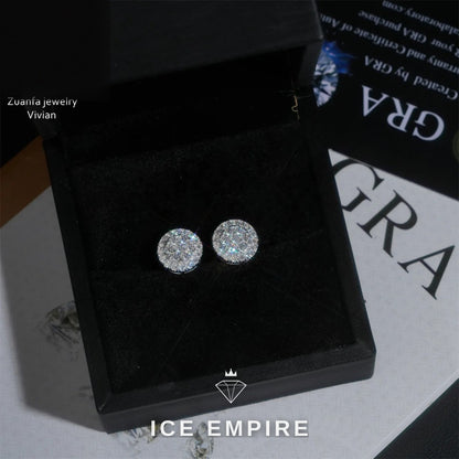 Iced Out Rose Gold Plated Moissanite Earrings