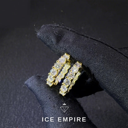 Iced Out Gold Plated Moissanite Hoop Earrings