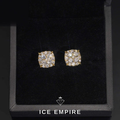 Iced Out Baguette 925 Silver Moissanite Stud Earrings