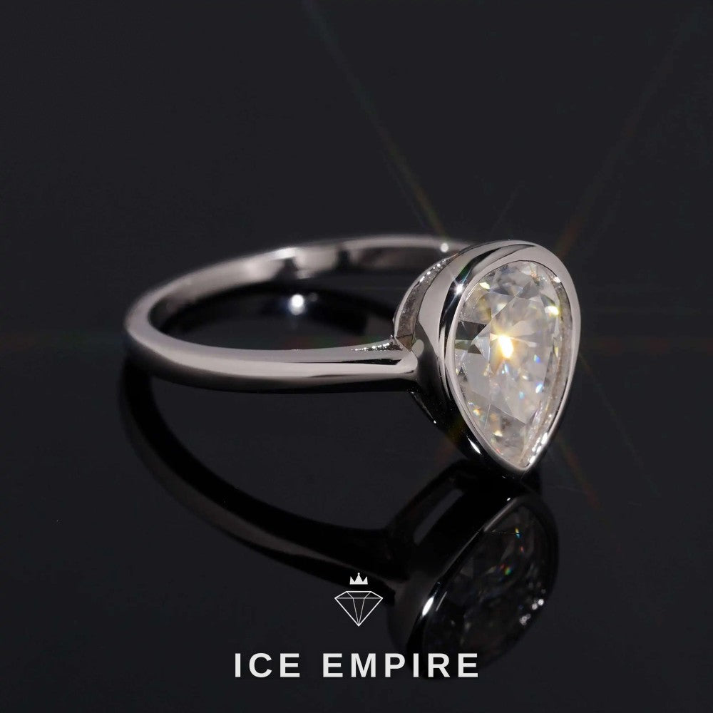 Iced Out 18K Gold Moissanite Wedding Band
