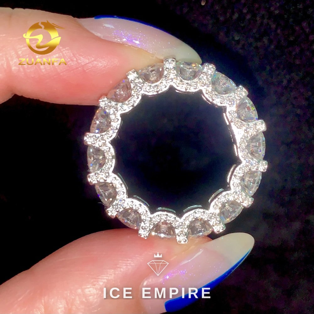 Iced Out 925 Silver Moissanite Engagement Ring