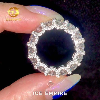 Iced Out 925 Silver Moissanite Engagement Ring