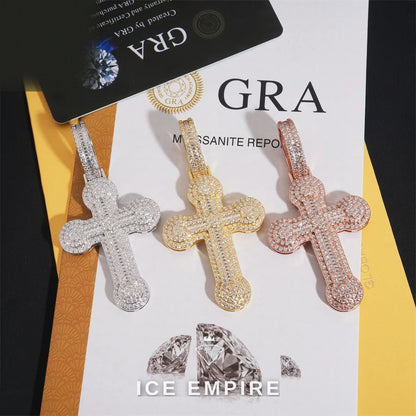 Iced Out Baguette 925 Silver Pendant