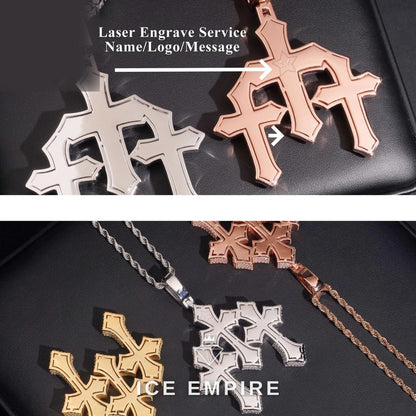 Iced Out Baguette 925 Silver Moissanite Pendant