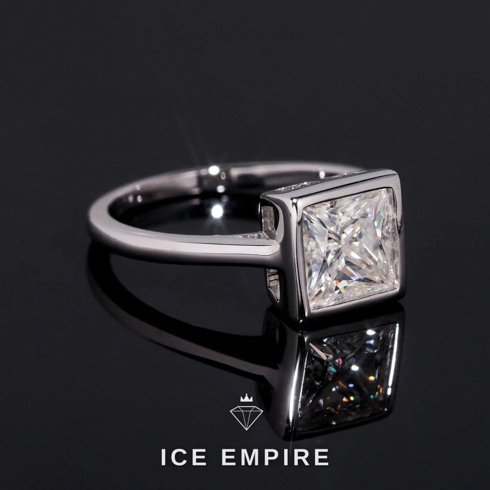 Iced Out 18K Gold Moissanite Wedding Band