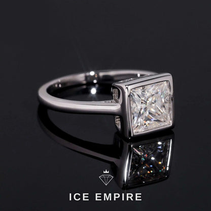 Iced Out 18K Gold Moissanite Wedding Band