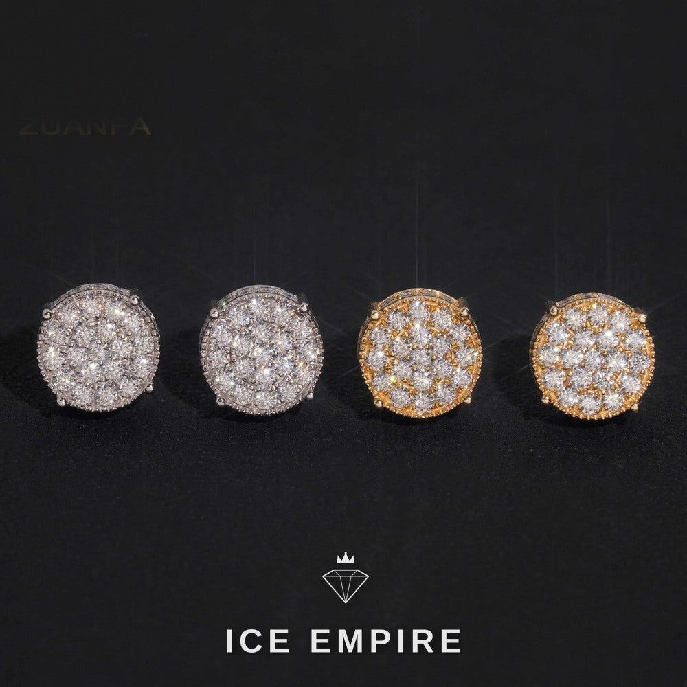 Iced Out Cluster Rose Gold Plated Moissanite Earrings