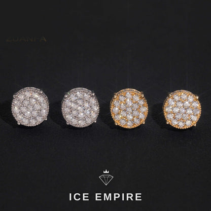 Iced Out Cluster Rose Gold Plated Moissanite Earrings