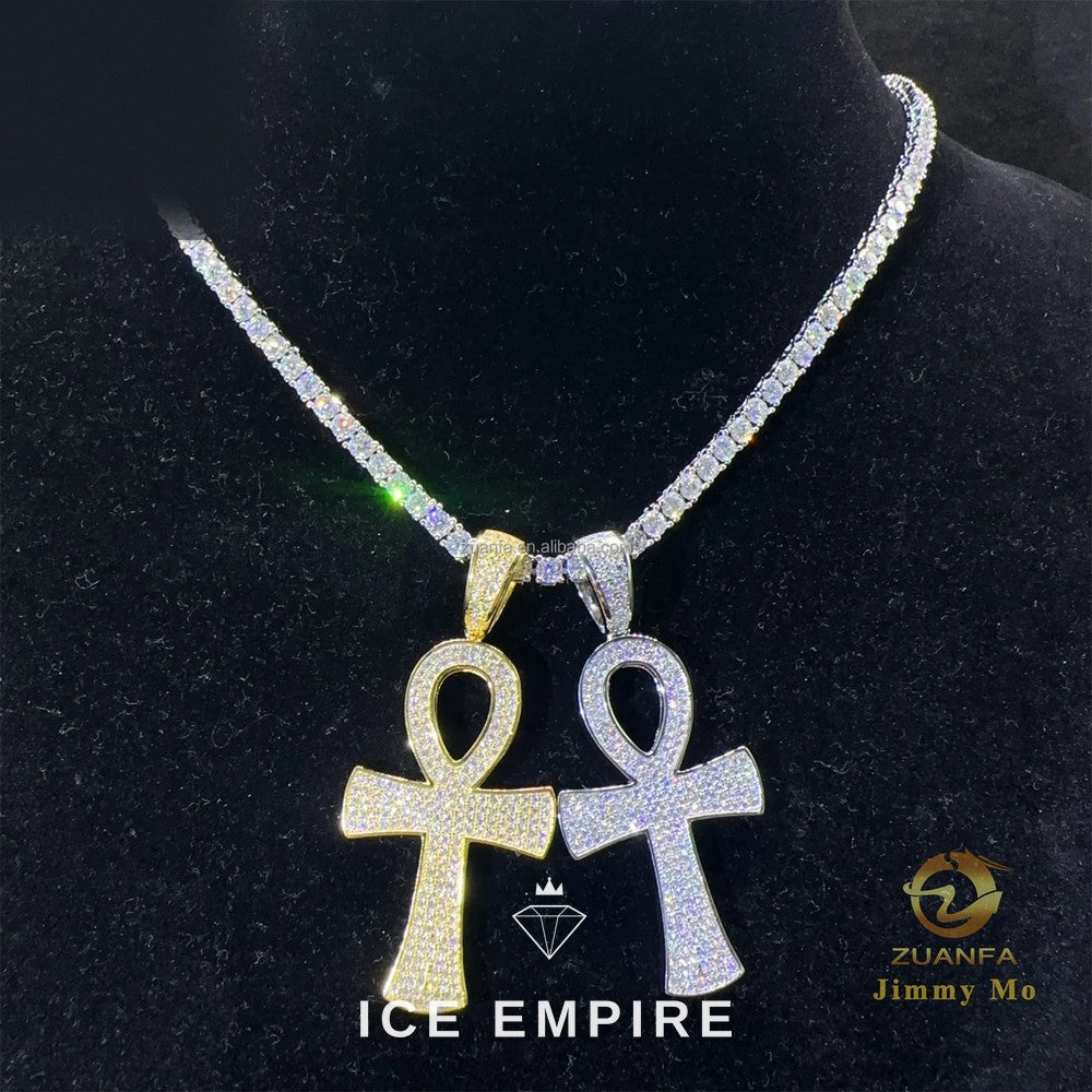 Iced Out Cross 925 Silver Pendant
