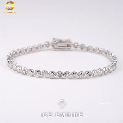 Iced Out 925 Silver Moissanite Tennis Chain