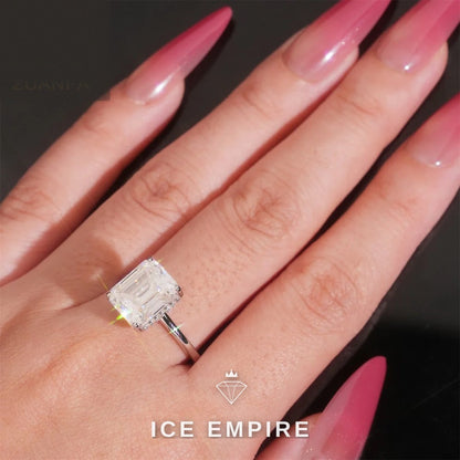 Iced Out 925 Silver Moissanite Wedding Band