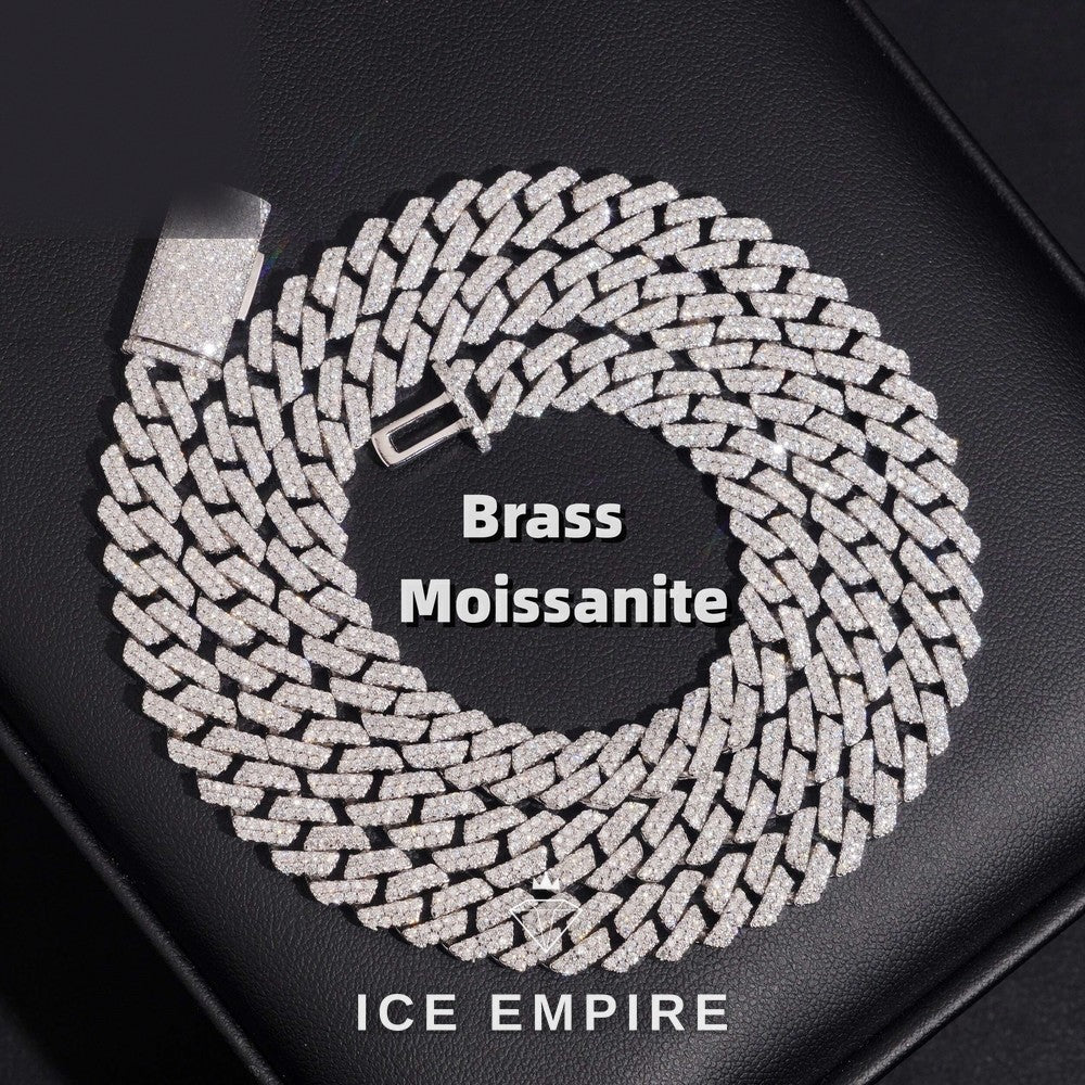 Iced Out 925 Silver Moissanite Cuban Chain