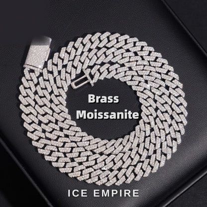 Iced Out 925 Silver Moissanite Cuban Chain