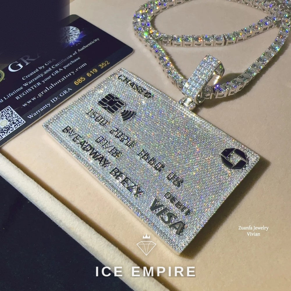 Iced Out 925 Silver Moissanite Pendant